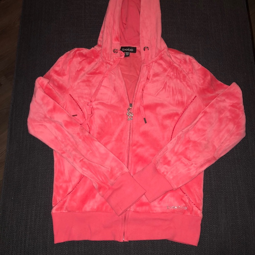 BEBE, size S, velour zip up.